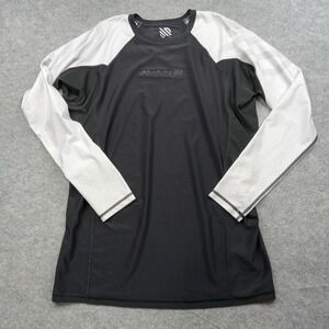 Sanabul Shirt Mens Large Black Gray Long Sleeve Rash Guard Compression MMA